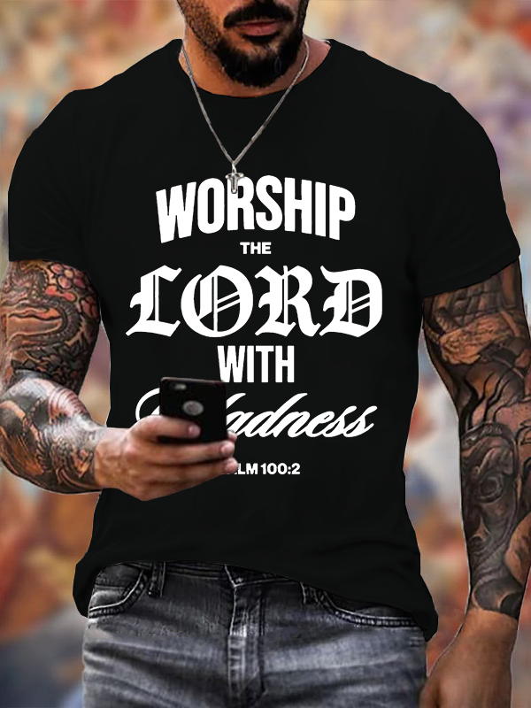 Worship The Lord Jesus God Christian Cotton T-Shirt