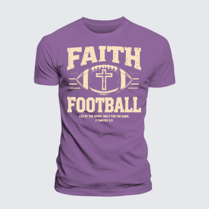 FAITH & FOOTBALL Jesus God Christian Premium Mercerized Cotton Tee