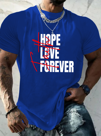 Faith Hope Love Forever Jesus God Christian Cotton T-Shirt