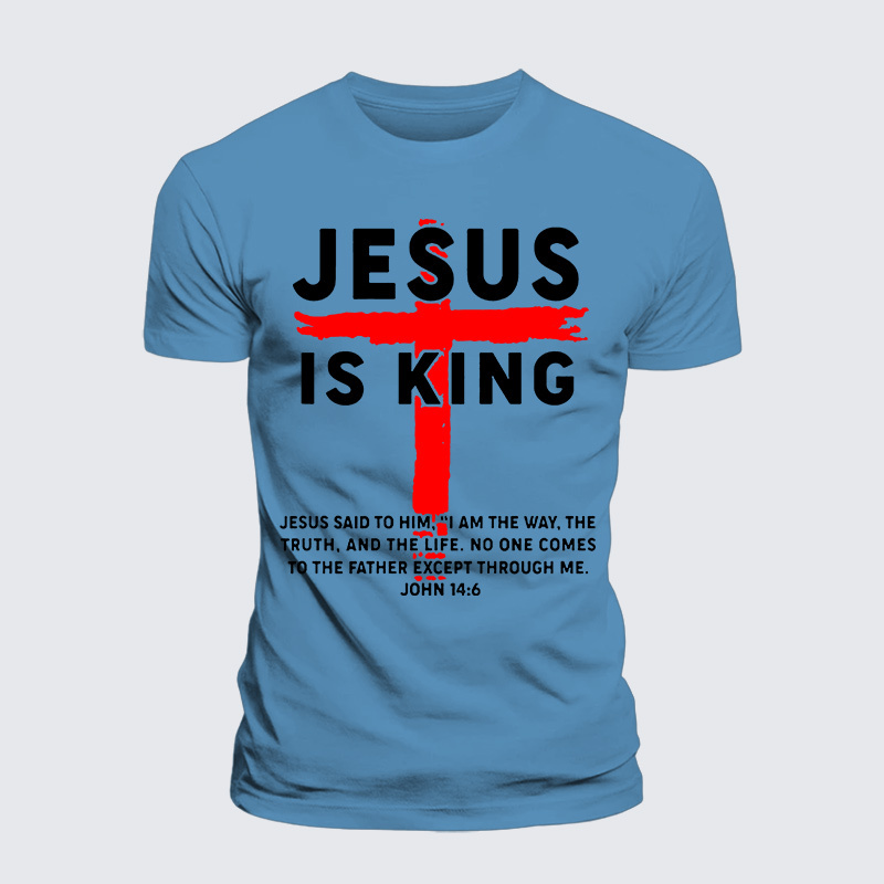 Jesus Is King Jesus God Christian Premium Mercerized Cotton Tee