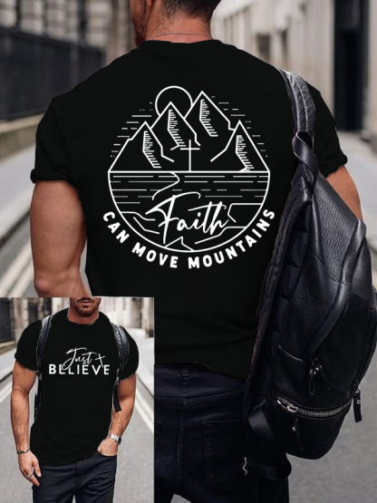 Can Move Mountains Jesus God Christian Cotton T-Shirt