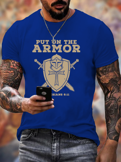 Put On The Armor Jesus God Christian Cotton T-Shirt