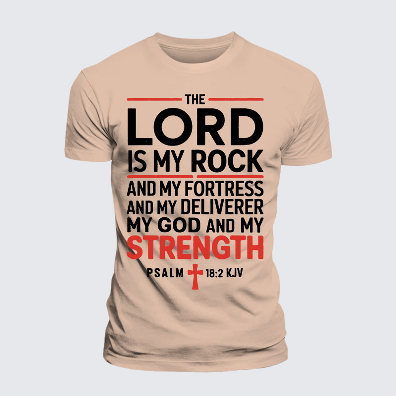 Lord Is My Rock Jesus God Christian Premium Mercerized Cotton Tee
