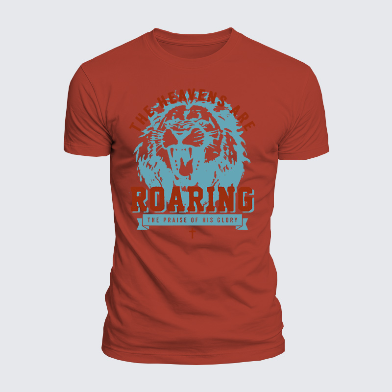 The Heavens Are Roaring The Praise Of His Glory Jesus God Christian  – Luxe Mercerized Interlock Cotton Tee