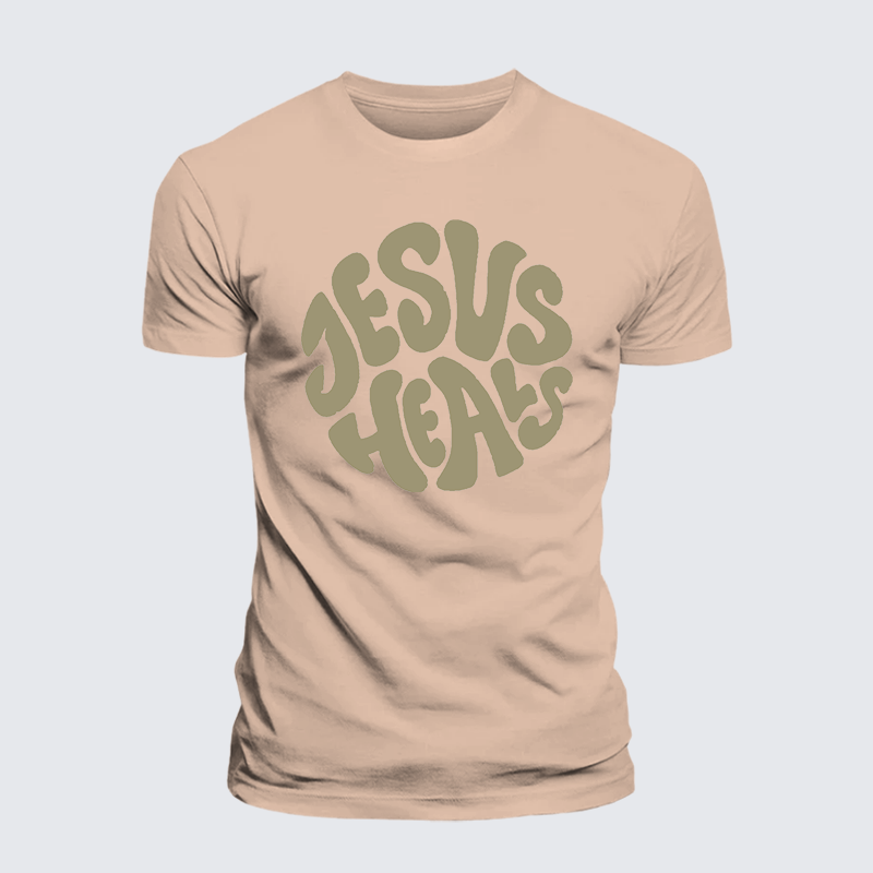 Jesus Heals Jesus God Christian Premium Mercerized Cotton Tee