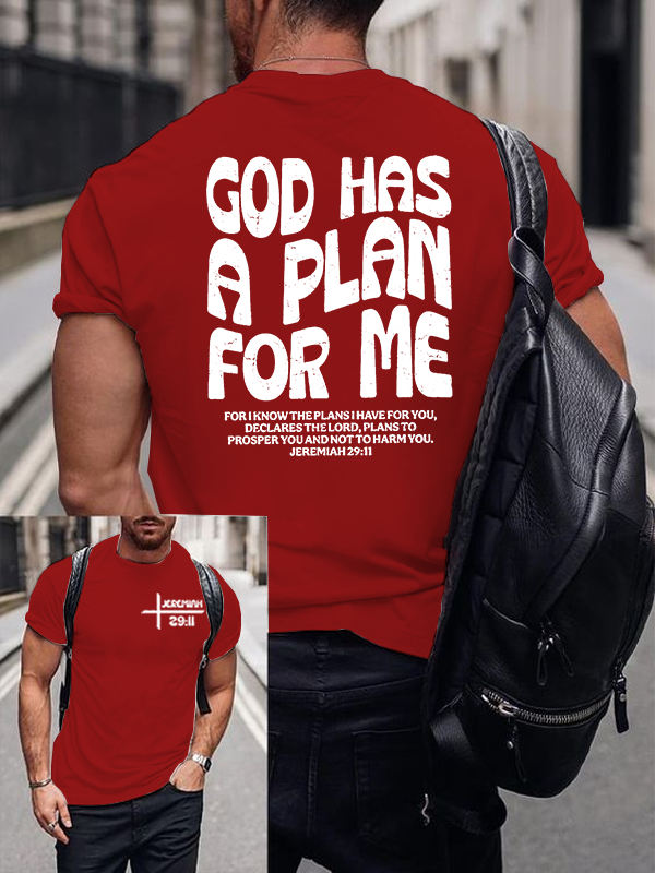 God Has A Plan Jesus God Christian Cotton T-Shirt