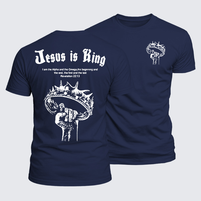 Jesus is King Jesus God Christian  – Luxe Mercerized Interlock Cotton Tee