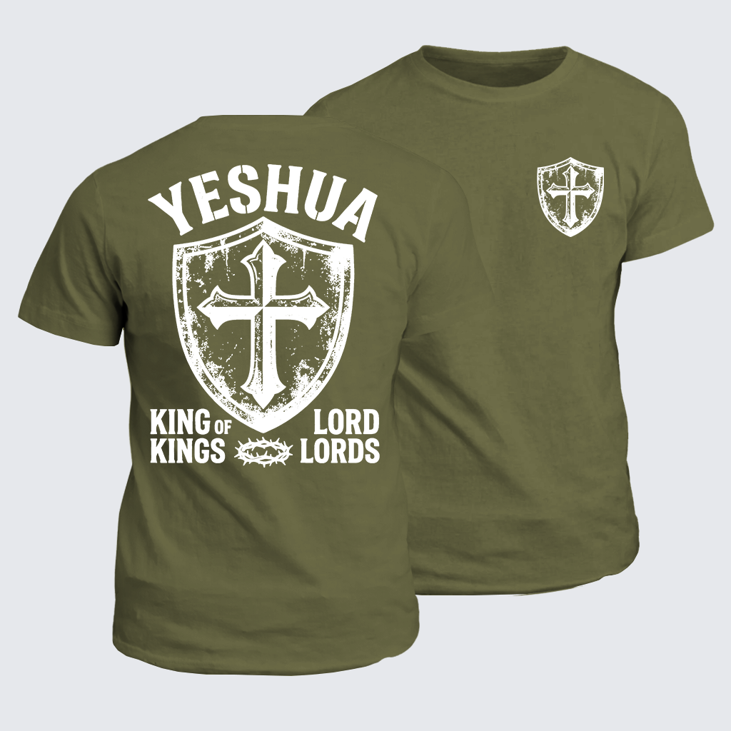 Yeshua King Of Kings Lord Of Lords Jesus God Christian Cotton T-Shirt