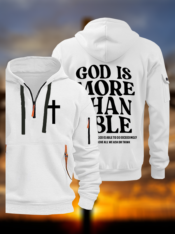 God Is More Than Able Jesus God Christian Zipper Hoodies