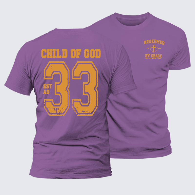 Redeemed By Grace Jesus God Christian Premium Mercerized Cotton Tee