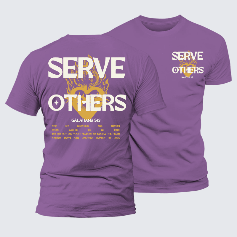 Serve Others Jesus God Christian Premium Mercerized Cotton Tee