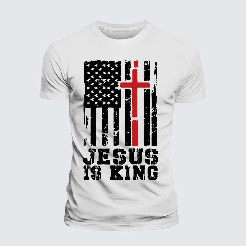 Jesus Is King Jesus God Christian Premium Mercerized Cotton Tee