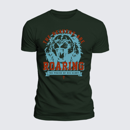 The Heavens Are Roaring The Praise Of His Glory Jesus God Christian  – Luxe Mercerized Interlock Cotton Tee