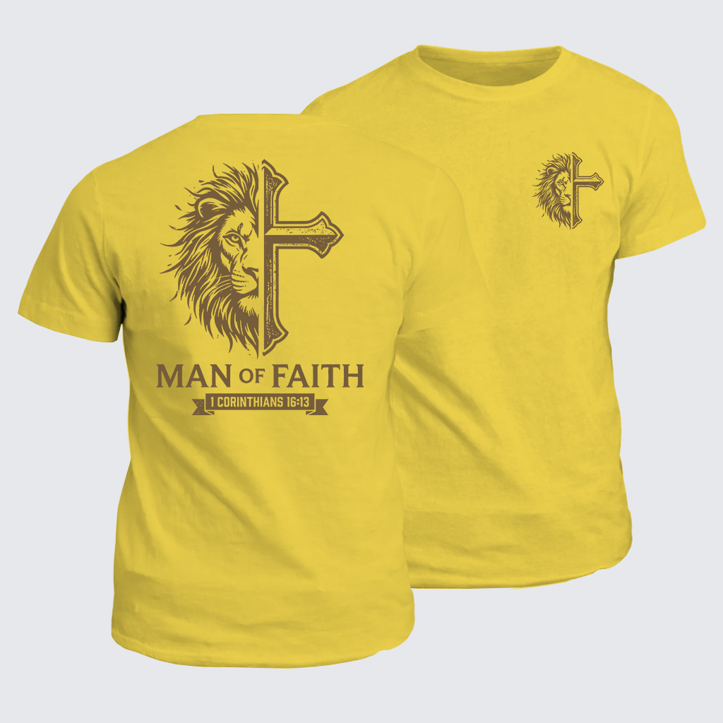 Man of Faith Jesus God Christian Cotton T-Shirt