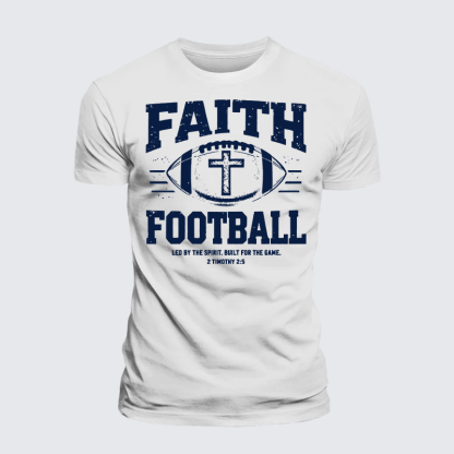 FAITH & FOOTBALL Jesus God Christian Premium Mercerized Cotton Tee