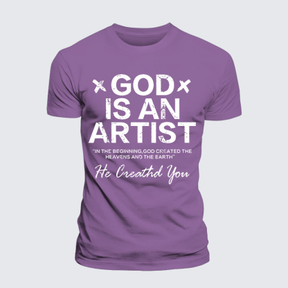 God Is An Artist Jesus God Christian Premium Mercerized Cotton Tee