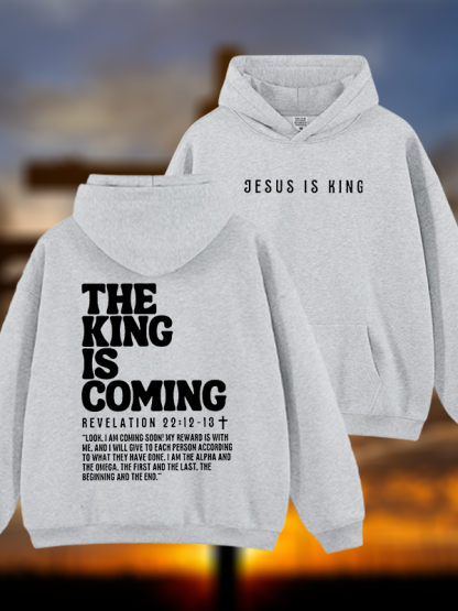 Jesus Is King Jesus God Christian Plush Fleece-Lined Hoodie