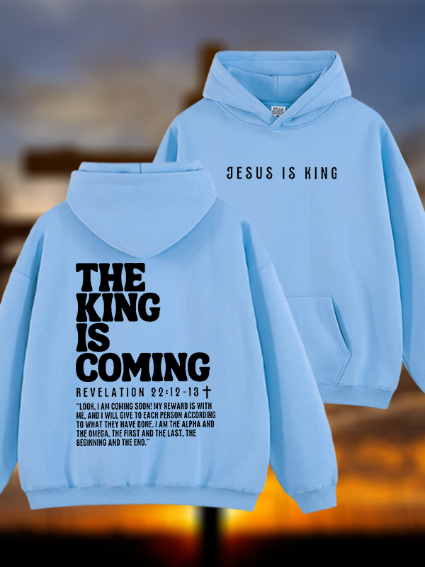 Jesus Is King Jesus God Christian Plush Fleece-Lined Hoodie