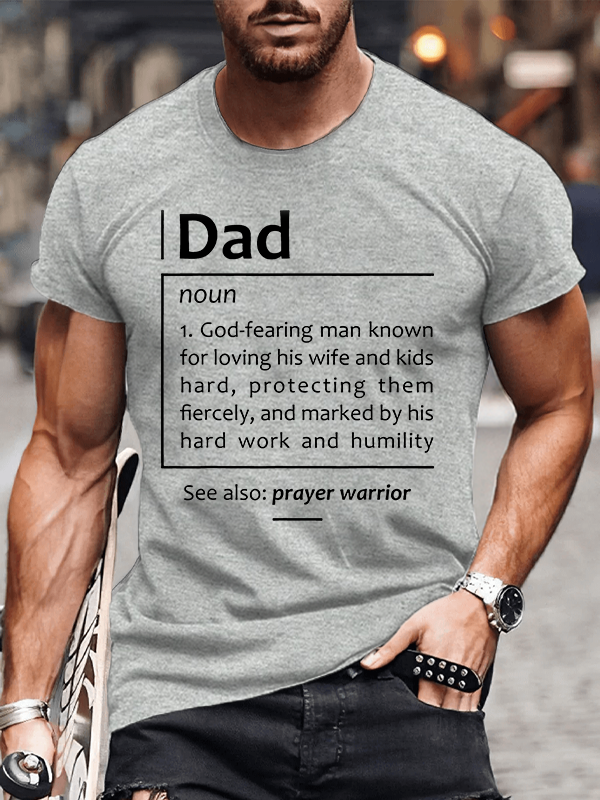 Classic Cotton Tee - Christian Dad Definition Christmas Fathers Day Daddy Husband Prayer Warrior -soulsbelief