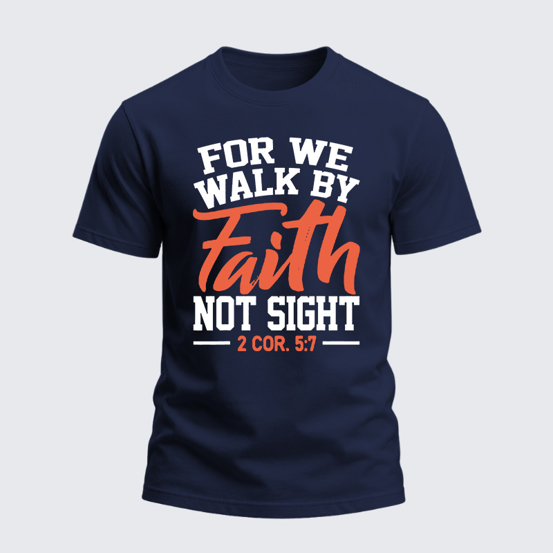 Heavyweight Cotton Tee - For We Walk By Faith