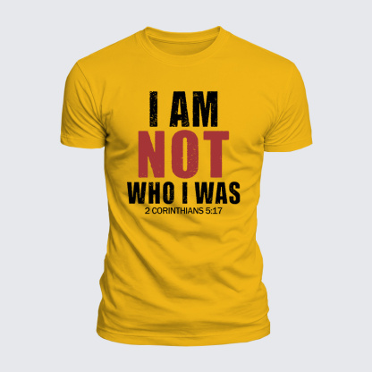 I Am Not Who I Was Jesus God Christian  – Luxe Mercerized Interlock Cotton Tee