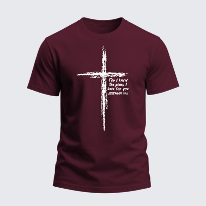 Heavyweight Cotton Tee - Cross I Know The Plans