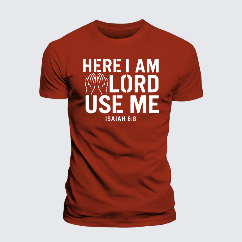 Here l am Lord Use Me Jesus God Christian Premium Mercerized Cotton Tee