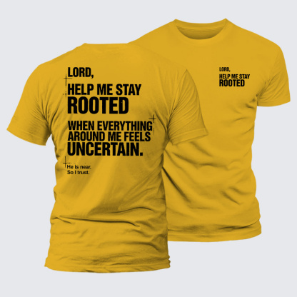 Lord Help Me Stay Rooted Jesus God Christian Premium Mercerized Cotton Tee