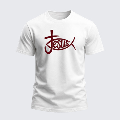 Heavyweight Cotton Tee - Christian Jesus Cross