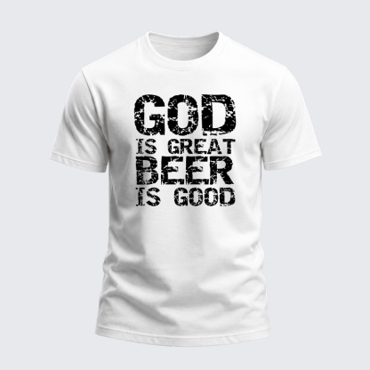 Heavyweight Cotton Tee - God is Great Beer is Good