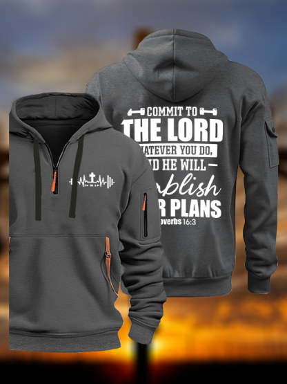 Commit To The Lord Whatever You Do Jesus God Christian Zipper Hoodies