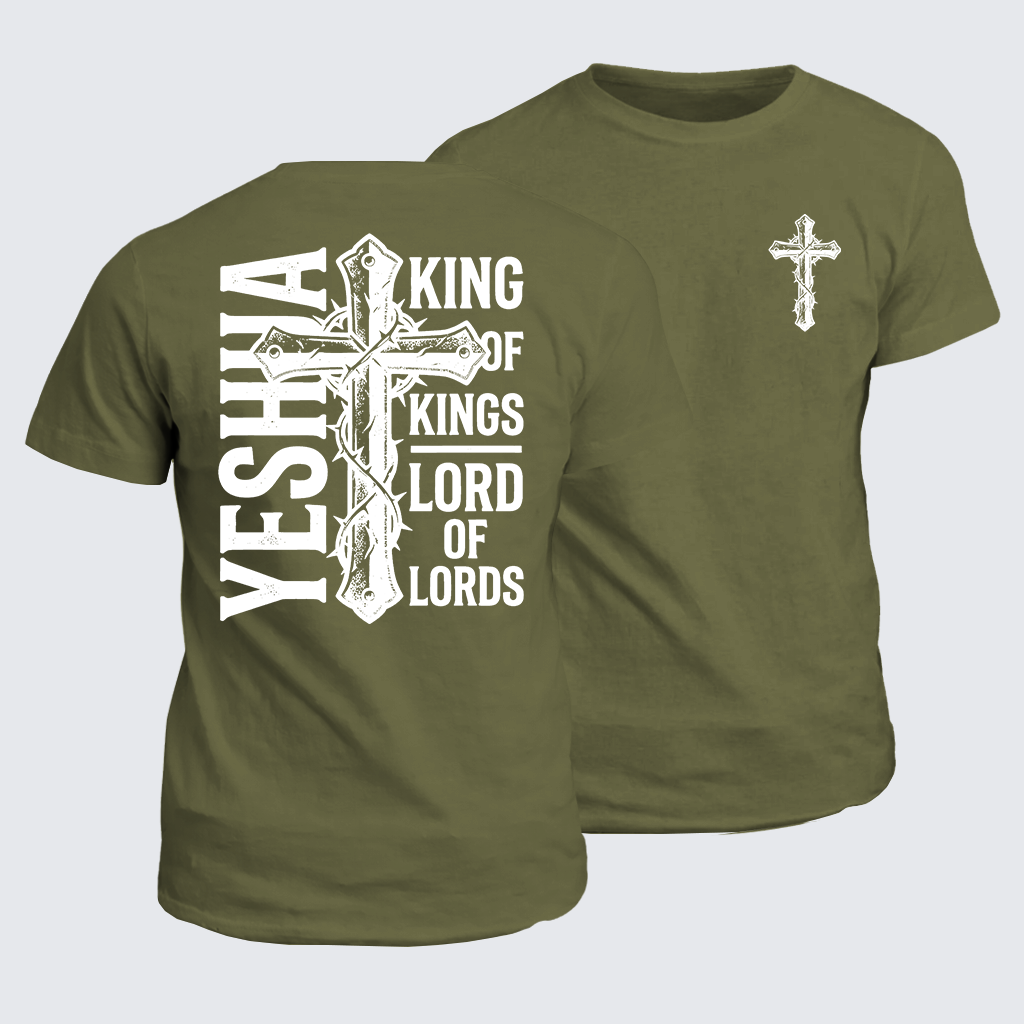 Yeshua King Of Kings Lord Of Lords Jesus God Christian Cotton T-Shirt