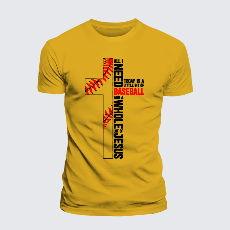 I Need Baseball And Jesus Jesus God Christian Premium Mercerized Cotton Tee