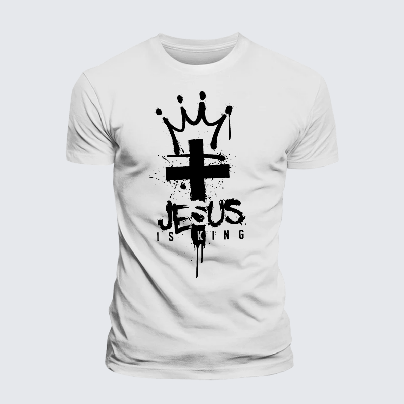 Jesus Is King Jesus God Christian Premium Mercerized Cotton Tee