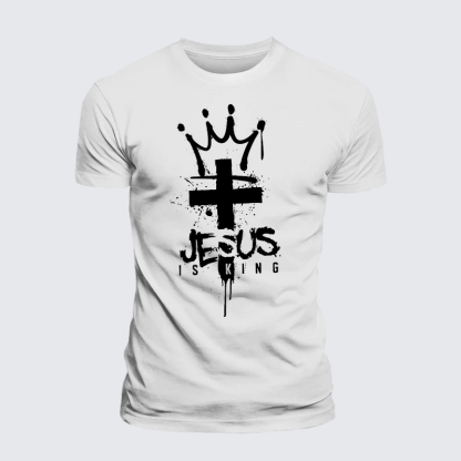 Jesus Is King Jesus God Christian Premium Mercerized Cotton Tee