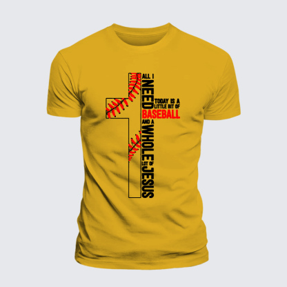 I Need Baseball And Jesus Jesus God Christian Premium Mercerized Cotton Tee