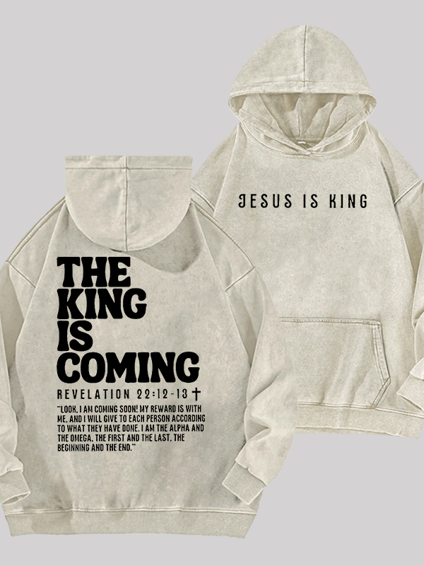 Jesus Is King Jesus God Christian Washed Hoodie
