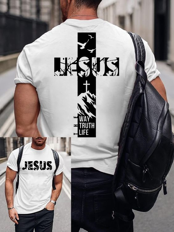 The Way The Truth The Life Jesus God Christian Cotton T-Shirt