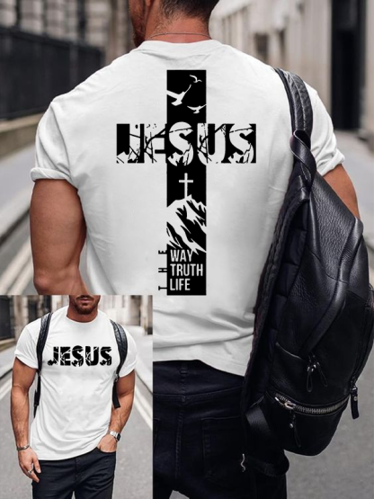 The Way The Truth The Life Jesus God Christian Cotton T-Shirt