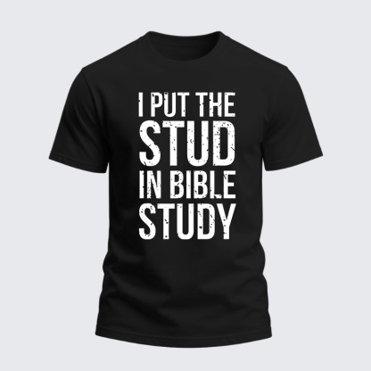 Heavyweight Cotton Tee - I Put The Stud in Bible Study