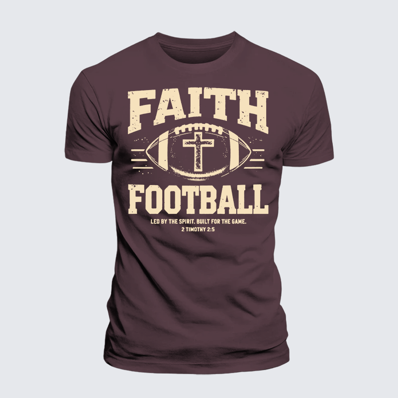 FAITH & FOOTBALL Jesus God Christian Premium Mercerized Cotton Tee