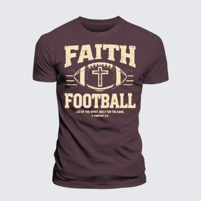 FAITH & FOOTBALL Jesus God Christian Premium Mercerized Cotton Tee
