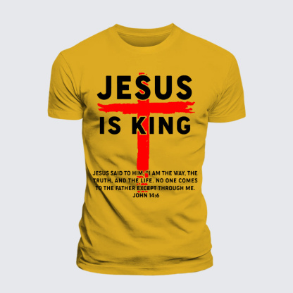 Jesus Is King Jesus God Christian Premium Mercerized Cotton Tee