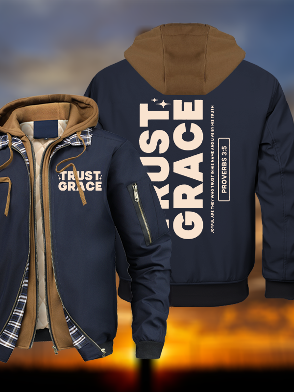 Trust Grace Warm Hooded Bomber Jacket