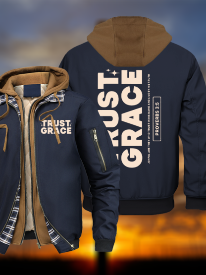 Trust Grace Warm Hooded Bomber Jacket
