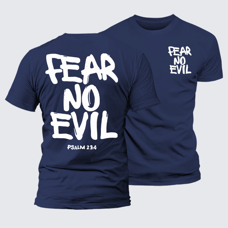 Fear No Evil Jesus God Christian Premium Mercerized Cotton Tee