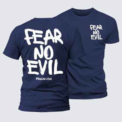 Fear No Evil Jesus God Christian Premium Mercerized Cotton Tee
