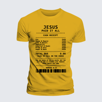 Jesus Paid It All Jesus God Christian Premium Mercerized Cotton Tee