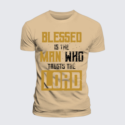 Blessed Is The Man Who Trusts The Lord Jesus God Christian Premium Mercerized Cotton Tee