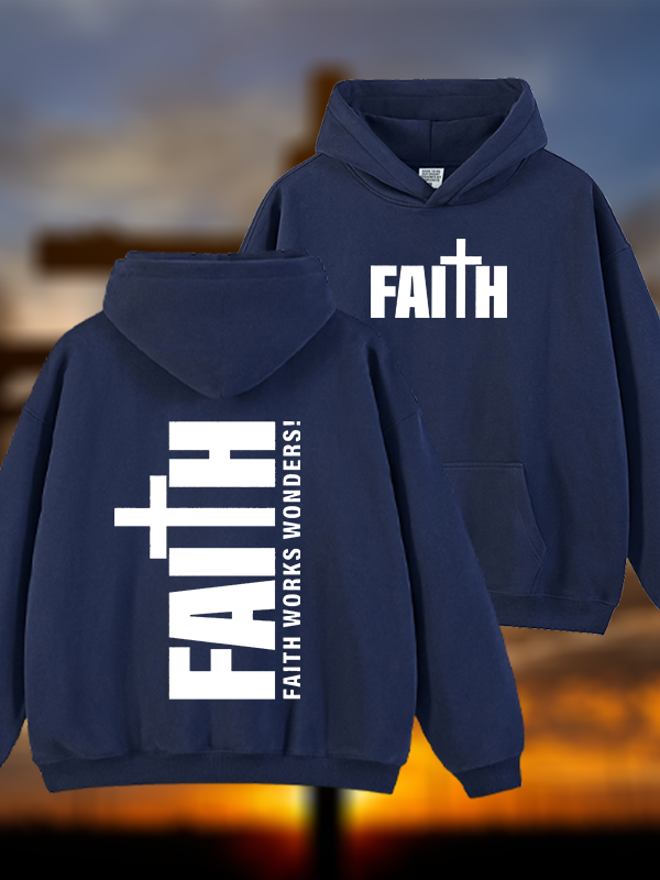 Faith Jesus God Christian Plush Fleece-Lined Hoodie